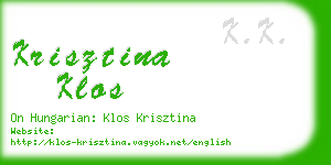 krisztina klos business card